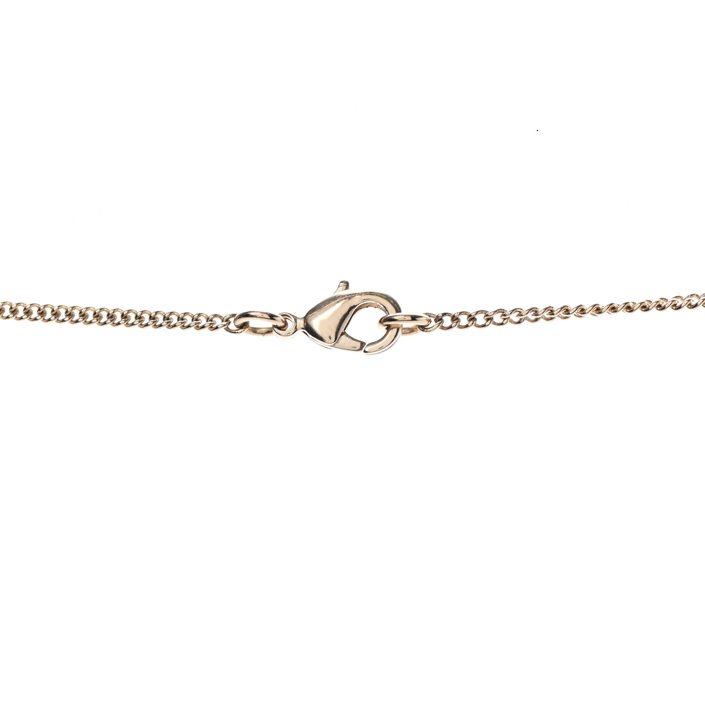 Metal Quilted CC Pendant Necklace Gold White
