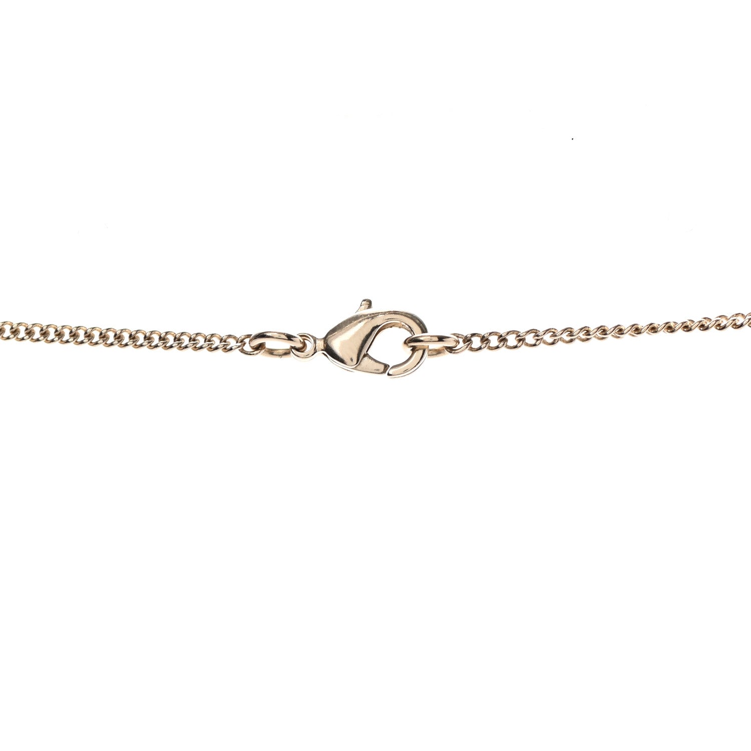 Chanel Metal Quilted CC Pendant Necklace Gold White 4 of 5
