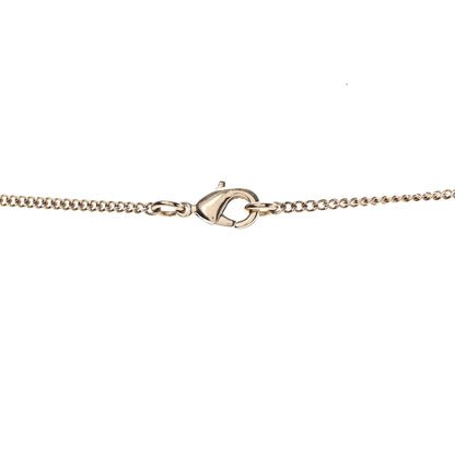 Chanel Metal Quilted CC Pendant Necklace Gold White 4 of 5