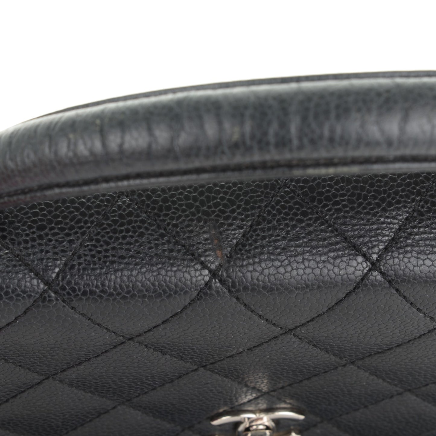 Caviar Quilted Jumbo Kelly Flap Black