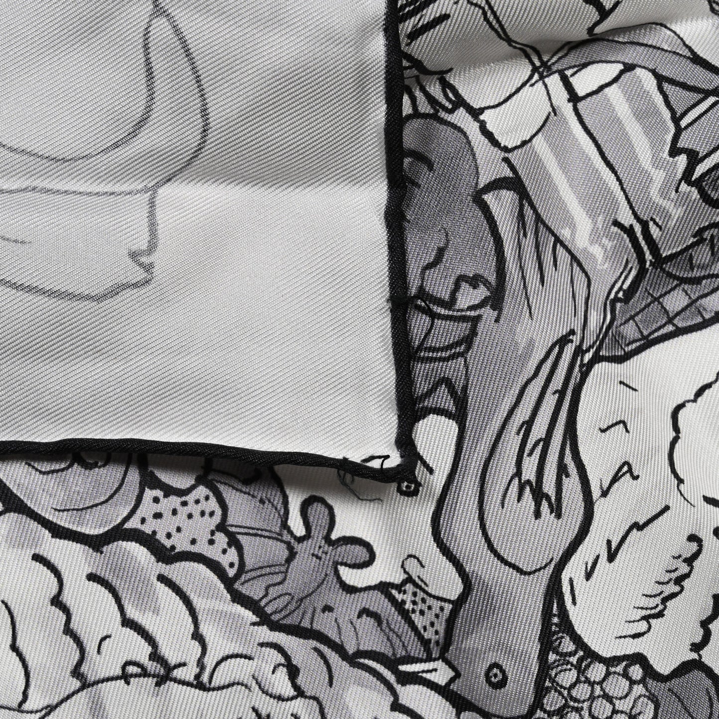 Silk Metamorphoses Par Hermes Paris Scarf 90 Gris Perle White Gris