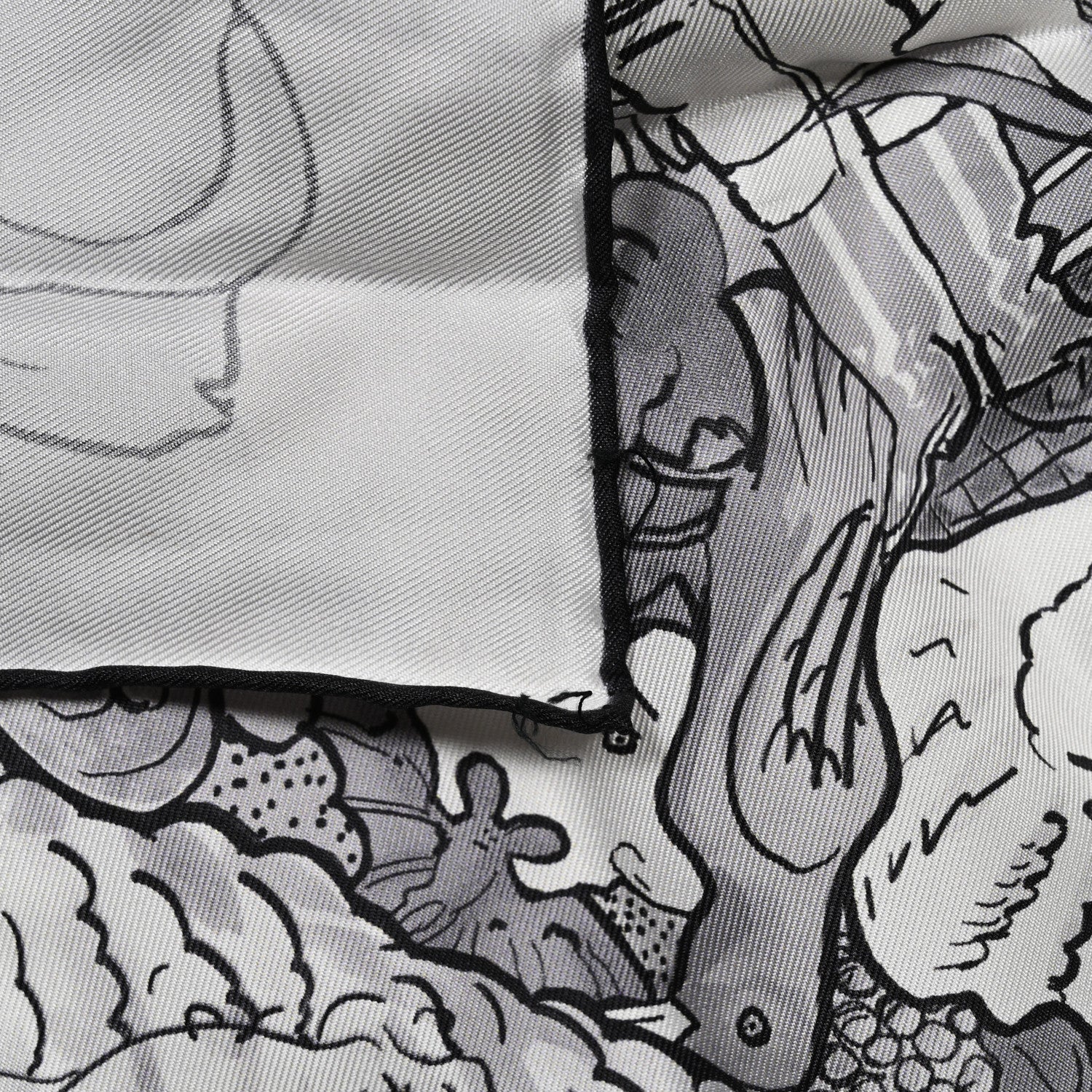 Hermes Silk Metamorphoses Par Hermes Paris Scarf 90 Gris Perle White Gris 5 of 5