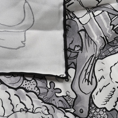 Hermes Silk Metamorphoses Par Hermes Paris Scarf 90 Gris Perle White Gris 5 of 5