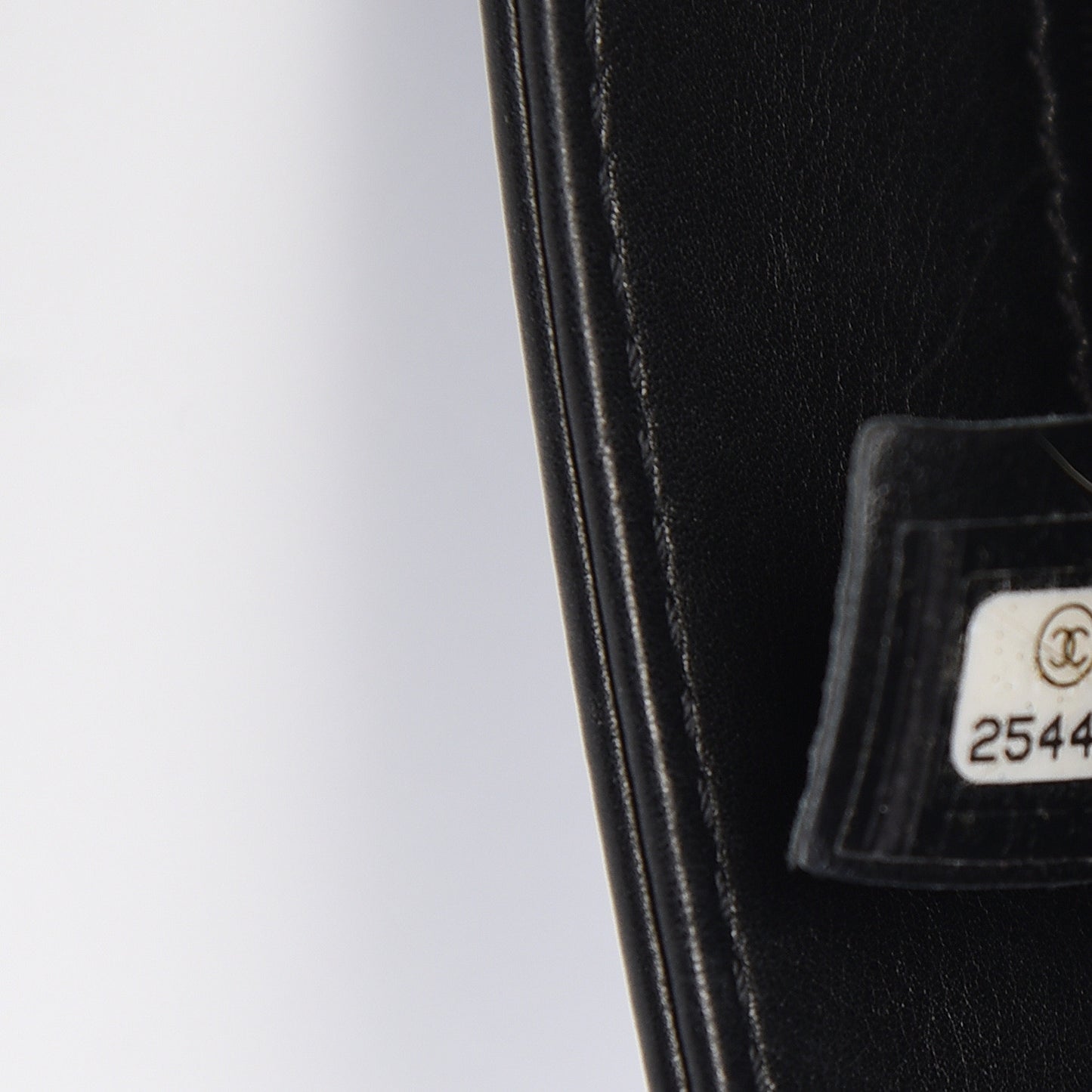 Calfskin Studded Chevron Quilted Flap Black