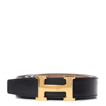 Hermes Box Togo 32mm H Belt 100 Black Gold 1 of 9