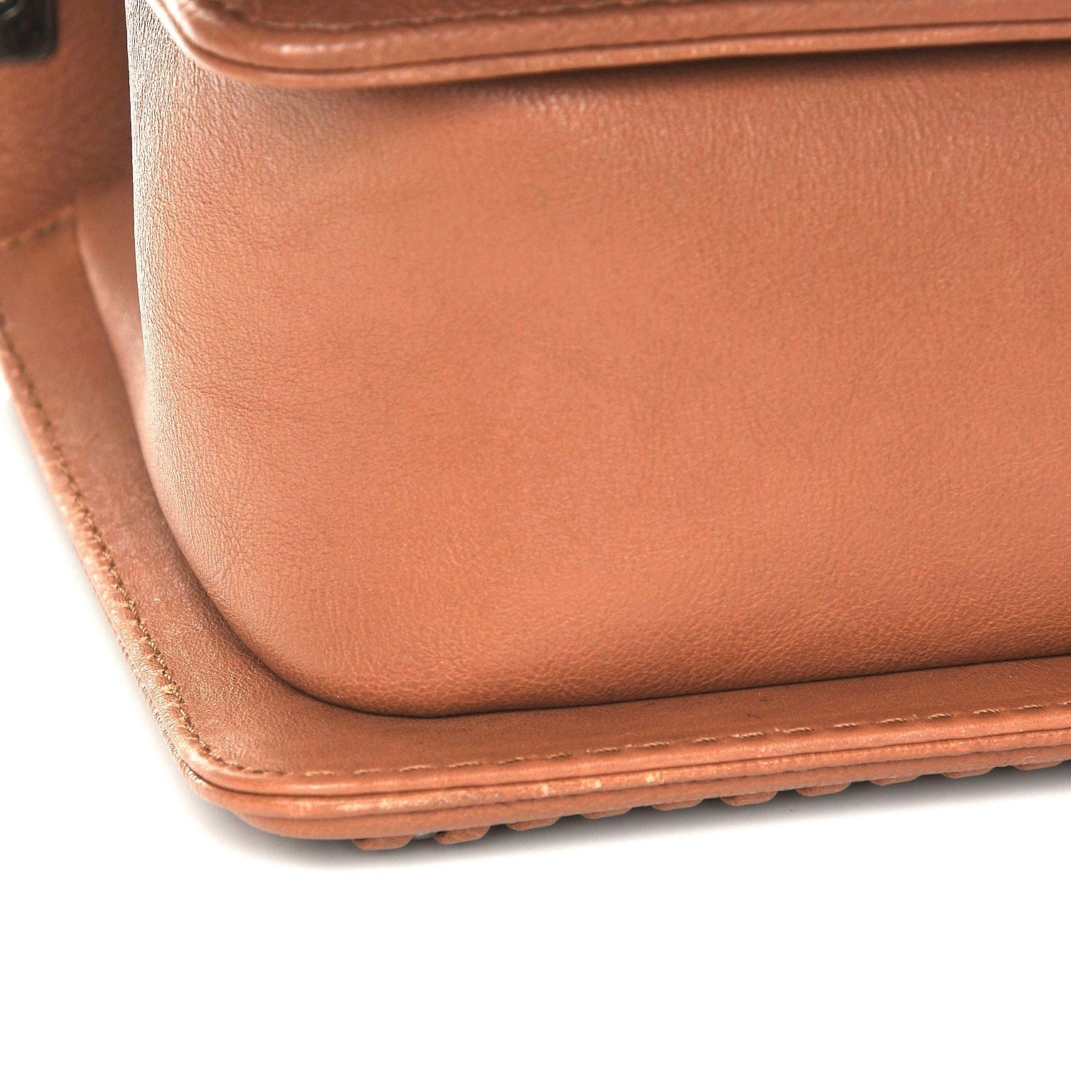 Chanel Calfskin Quilted Medium Boy Top Handle Flap Brown 9 of 11