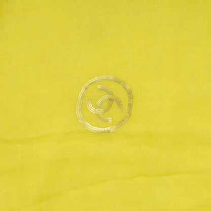 Chanel Modal Cashmere Sequins CC Scarf Yellow 4 of 6