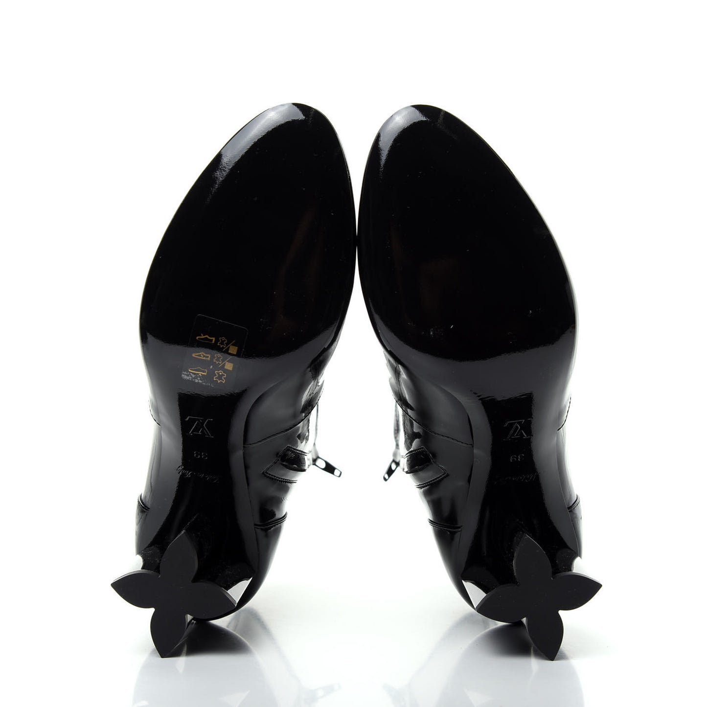 Patent Silhouette Ankle Boots 39 Black