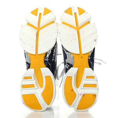 Christian Dior Technical Fabric Tie & Dior Print Womens D-Connect Sneakers 37.5 Denim 5 of 12