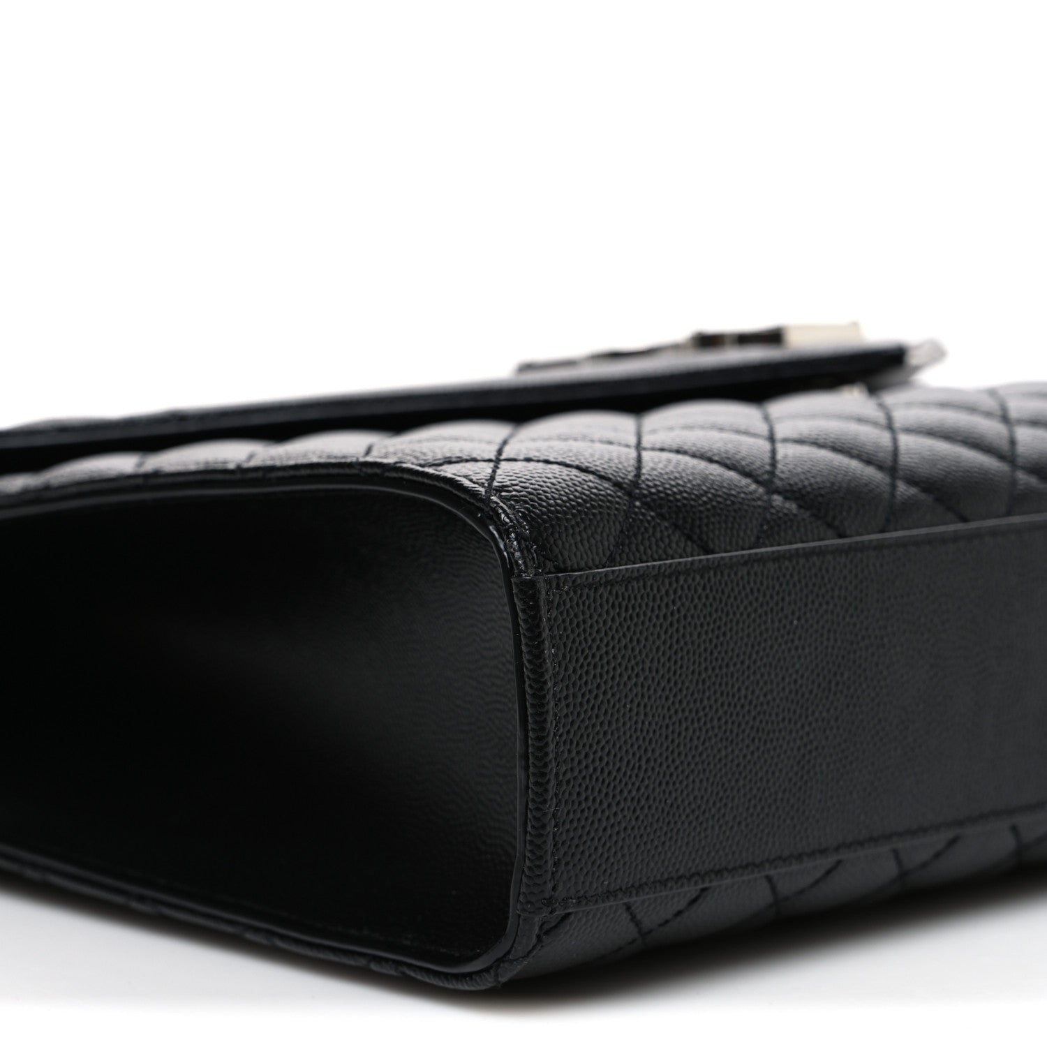 Saint Laurent Grain De Poudre Textured Mixed Matelasse Large Triquilt Monogram Satchel Black 9 of 10