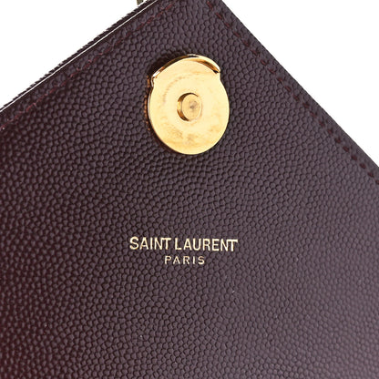 Saint Laurent Grain De Poudre Matelasse Chevron Large Monogram Satchel Rouge Legion 6 of 11