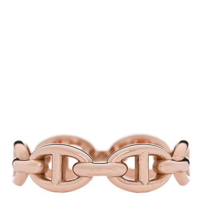 Hermes 18K Rose Gold PM Chaine d'Ancre Enchainee Ring 56 7.5 1 of 6