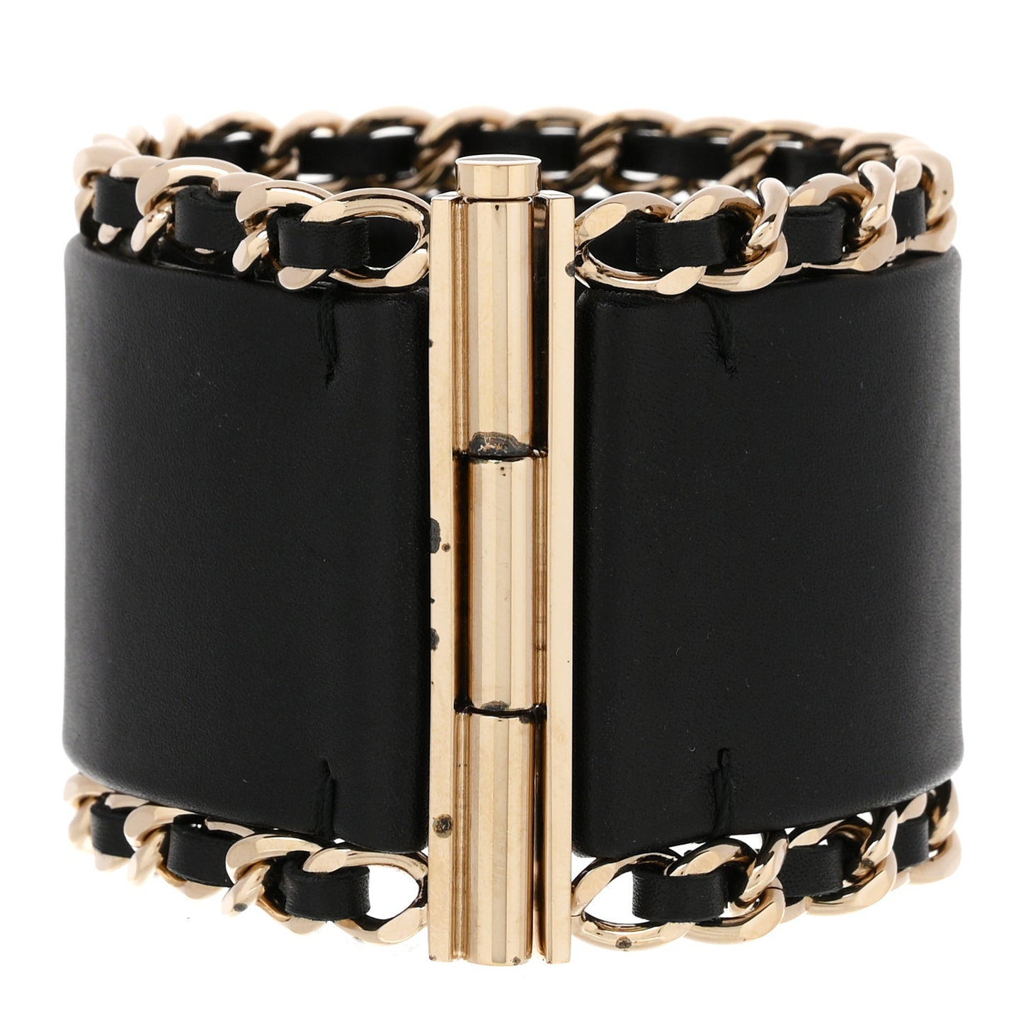 Lambskin Chain CC Cuff M Black Gold