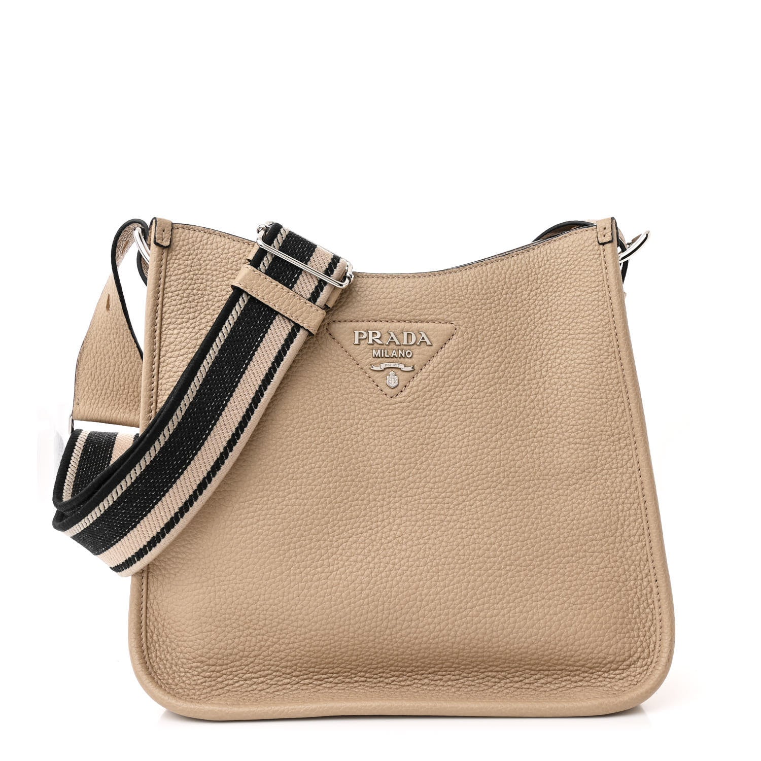 Prada Vitello Daino Soft Hobo Messenger Bag Sabbia 1 of 9