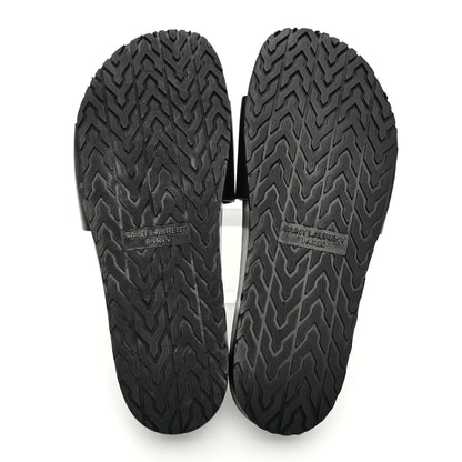 Saint Laurent Calfskin Monogram Jimmy Joan Slide Sandals 43 Black 5 of 9