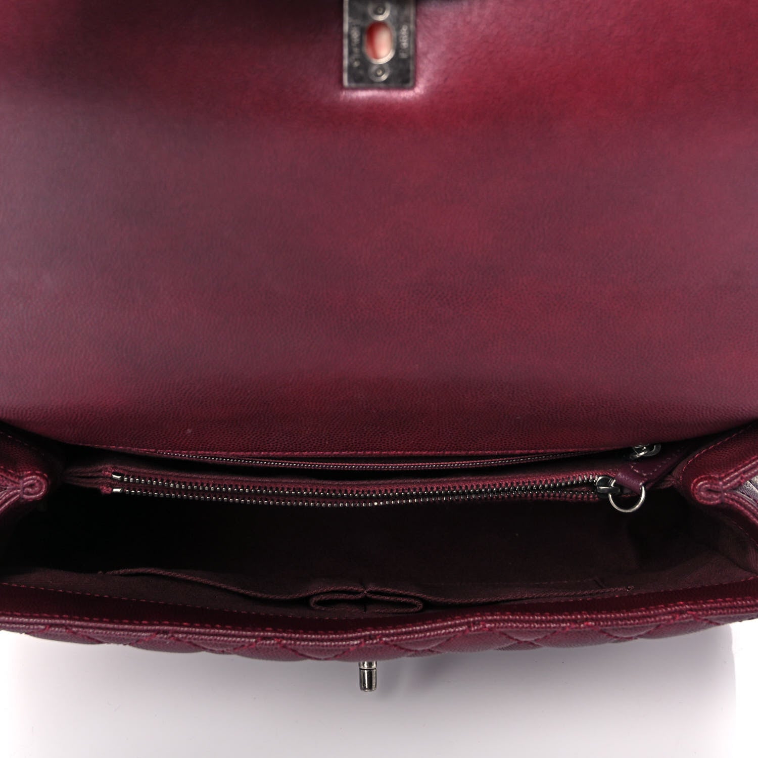 Chanel Caviar Quilted Medium Coco Handle Flap Burgundy 5 of 11