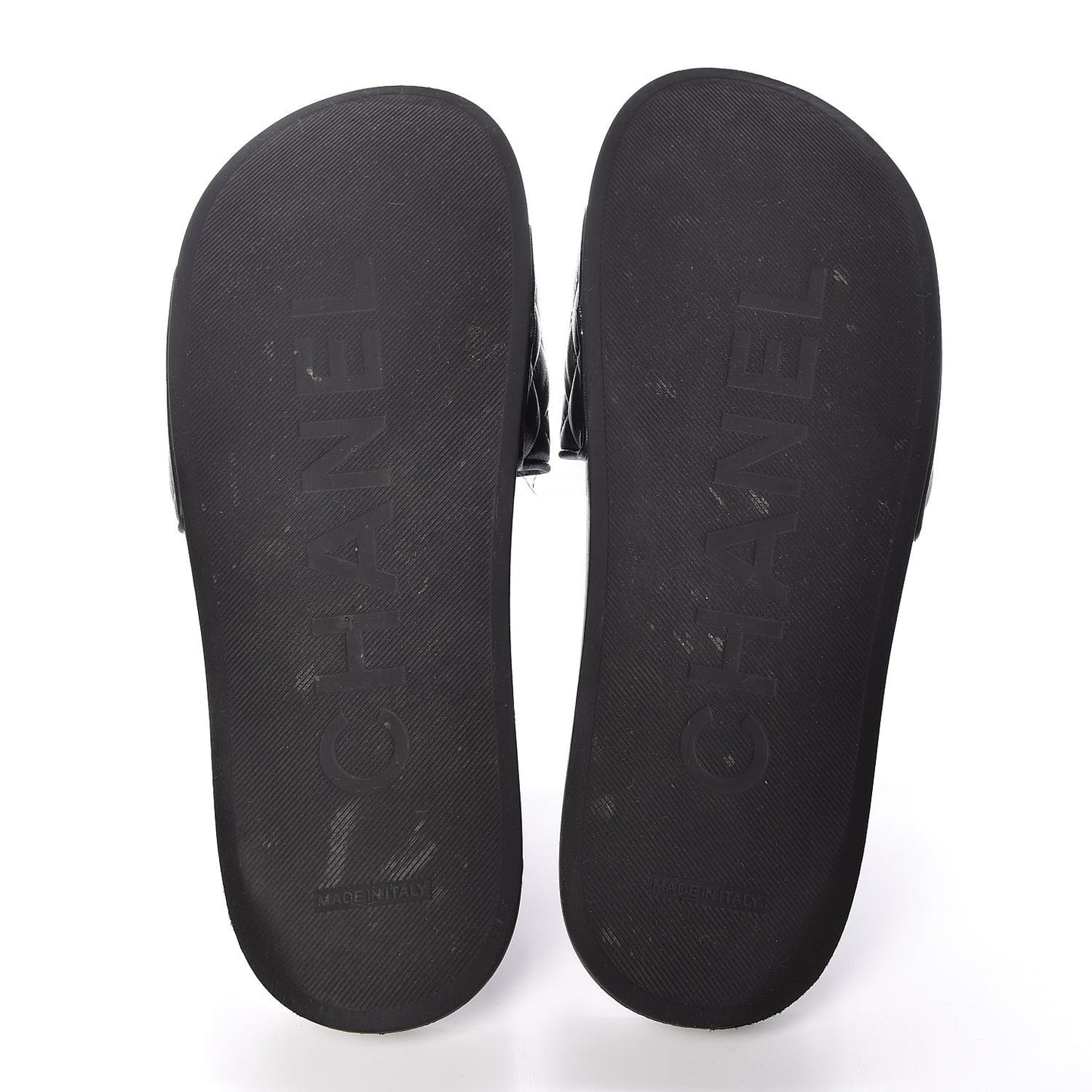 Lambskin Quilted CC Mules Sandals 42 Black