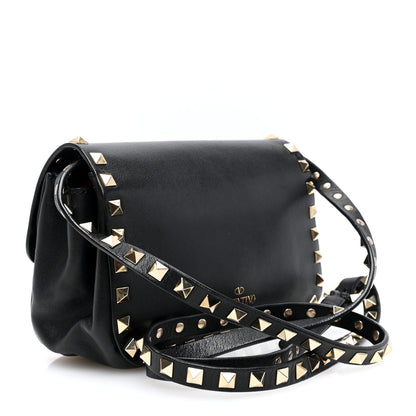 Valentino Garavani Vitello Mini Rockstud Flap Saddle Crossbody Bag Black 3 of 9