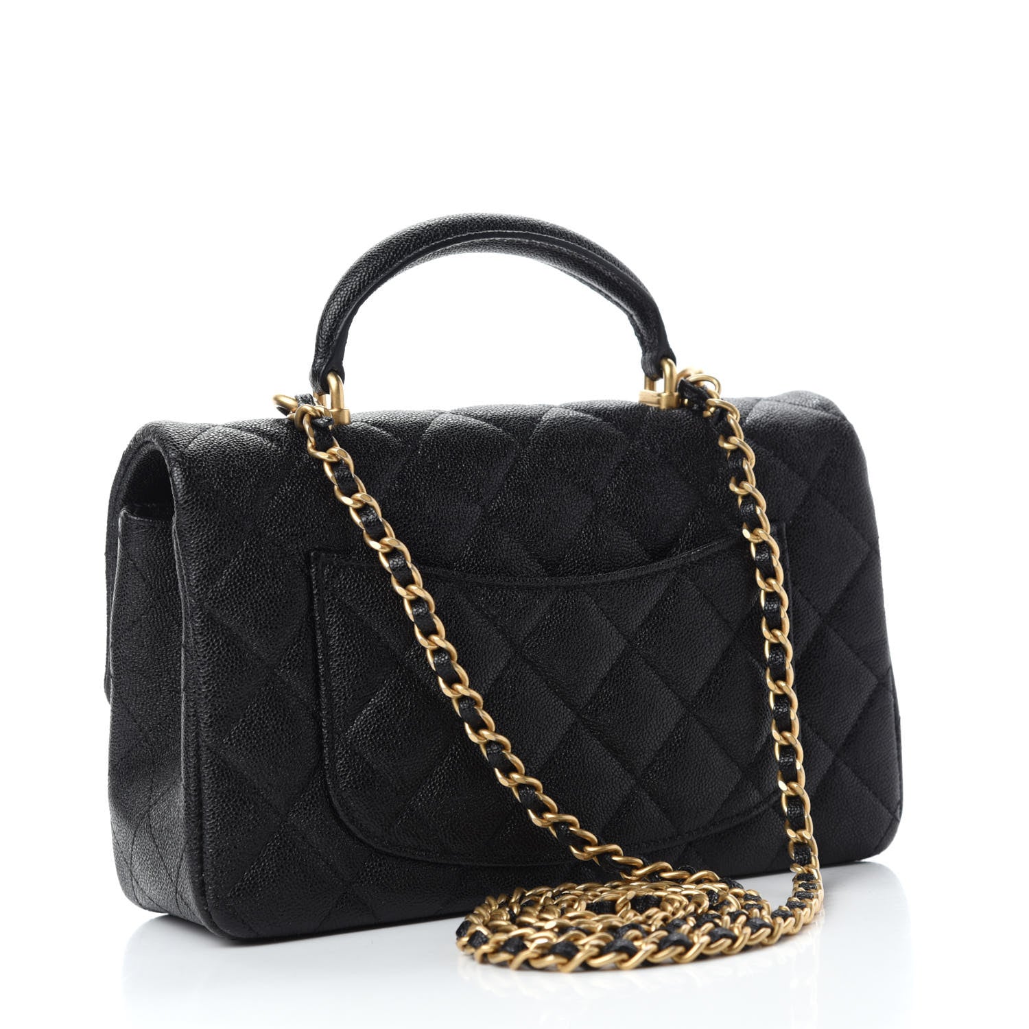 Chanel Caviar Quilted Mini Top Handle Rectangular Flap Black 3 of 11