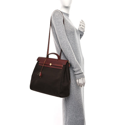 Hermes Toile Vache Calfskin Herbag 39 GM Havane 2 of 11