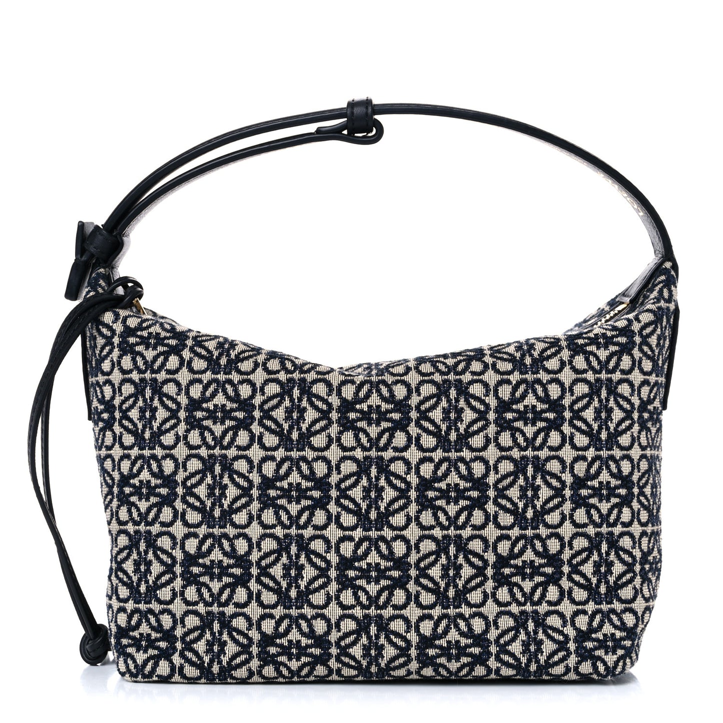 Jacquard Anagram Calfskin Small Cubi Bag Navy Black