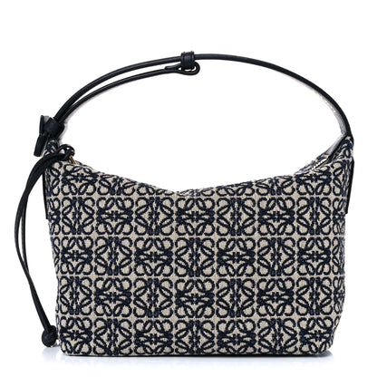 Loewe Jacquard Anagram Calfskin Small Cubi Bag Navy Black 1 of 8