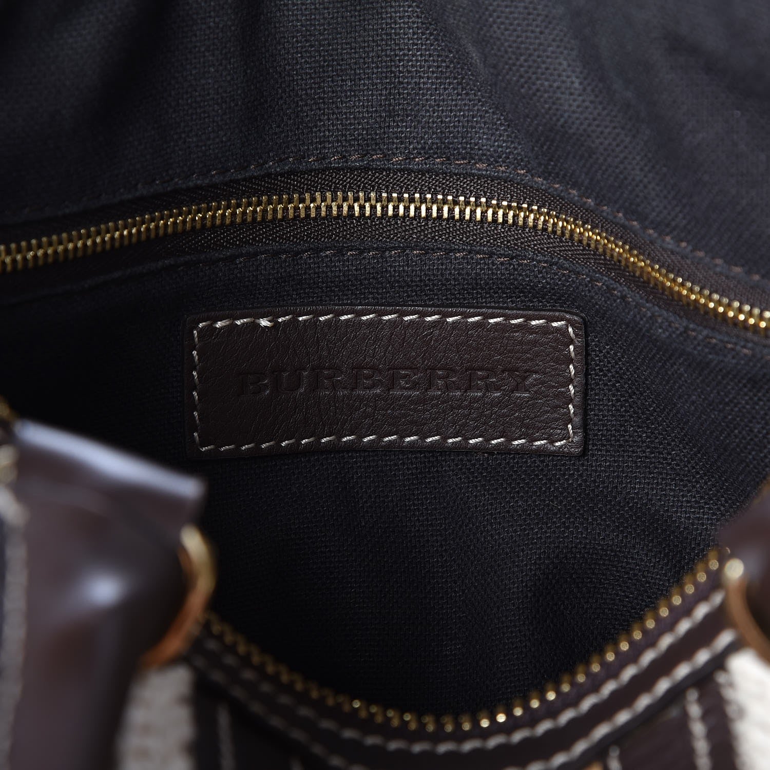 Burberry Haymarket Check Rope Medium Alchester Bowling Bag Chocolate 6 of 7