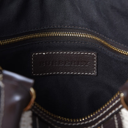 Burberry Haymarket Check Rope Medium Alchester Bowling Bag Chocolate 6 of 7