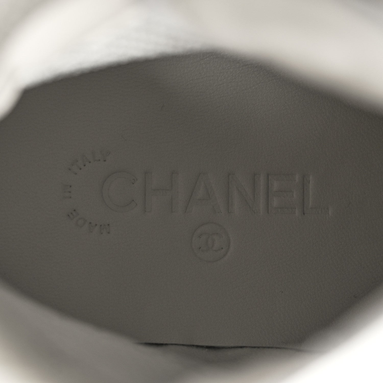Chanel Calfskin Mesh Strass Womens CC Sneakers 39 White Silver 7 of 8