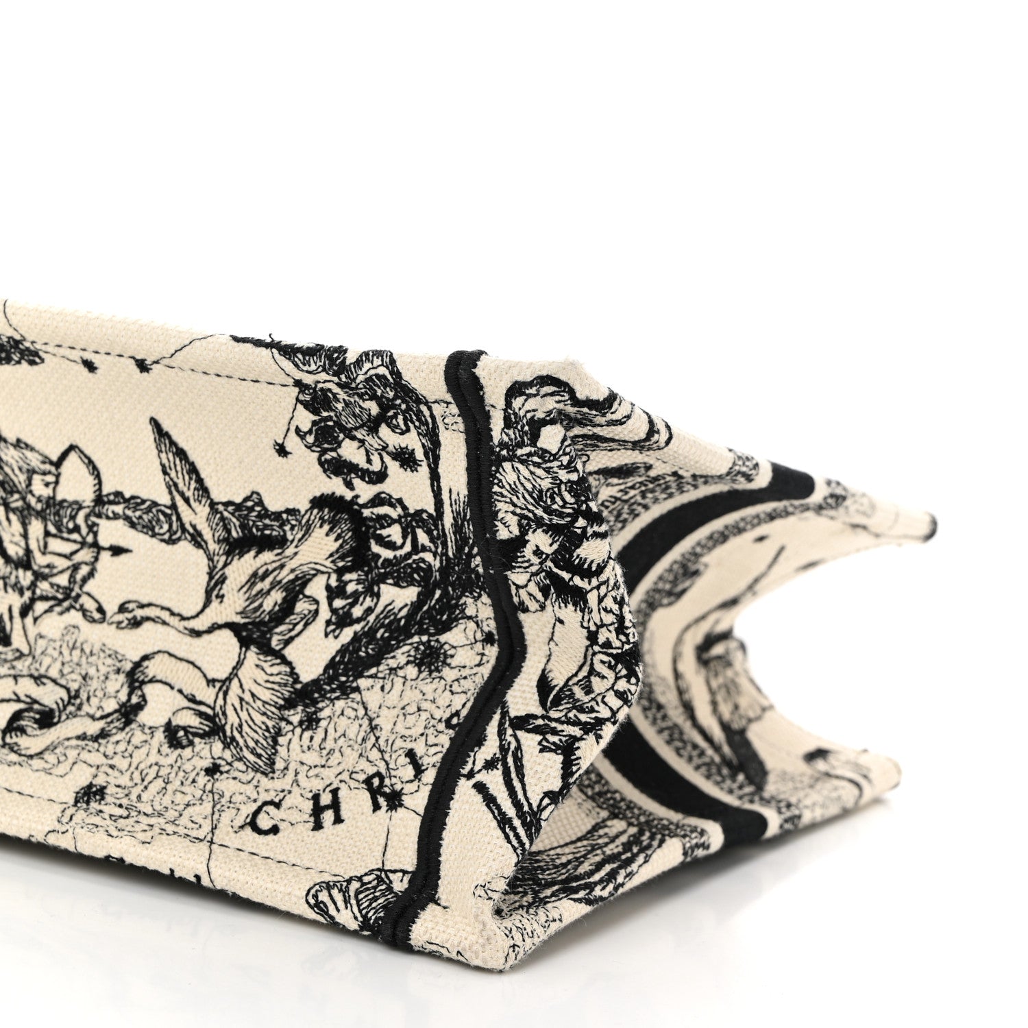 Christian Dior Canvas Embroidered Small Zodiac Toile De Jouy Book Tote Latte 10 of 12