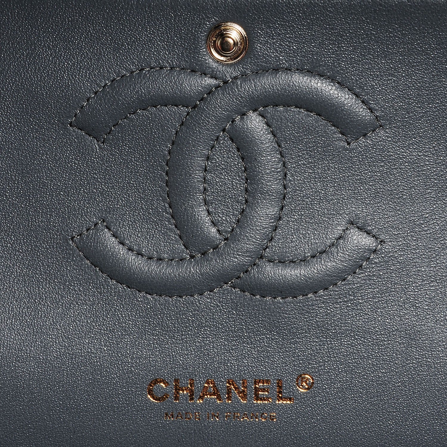 Chanel Lambskin Quilted Medium Double Flap Charcoal Grey 6 of 9
