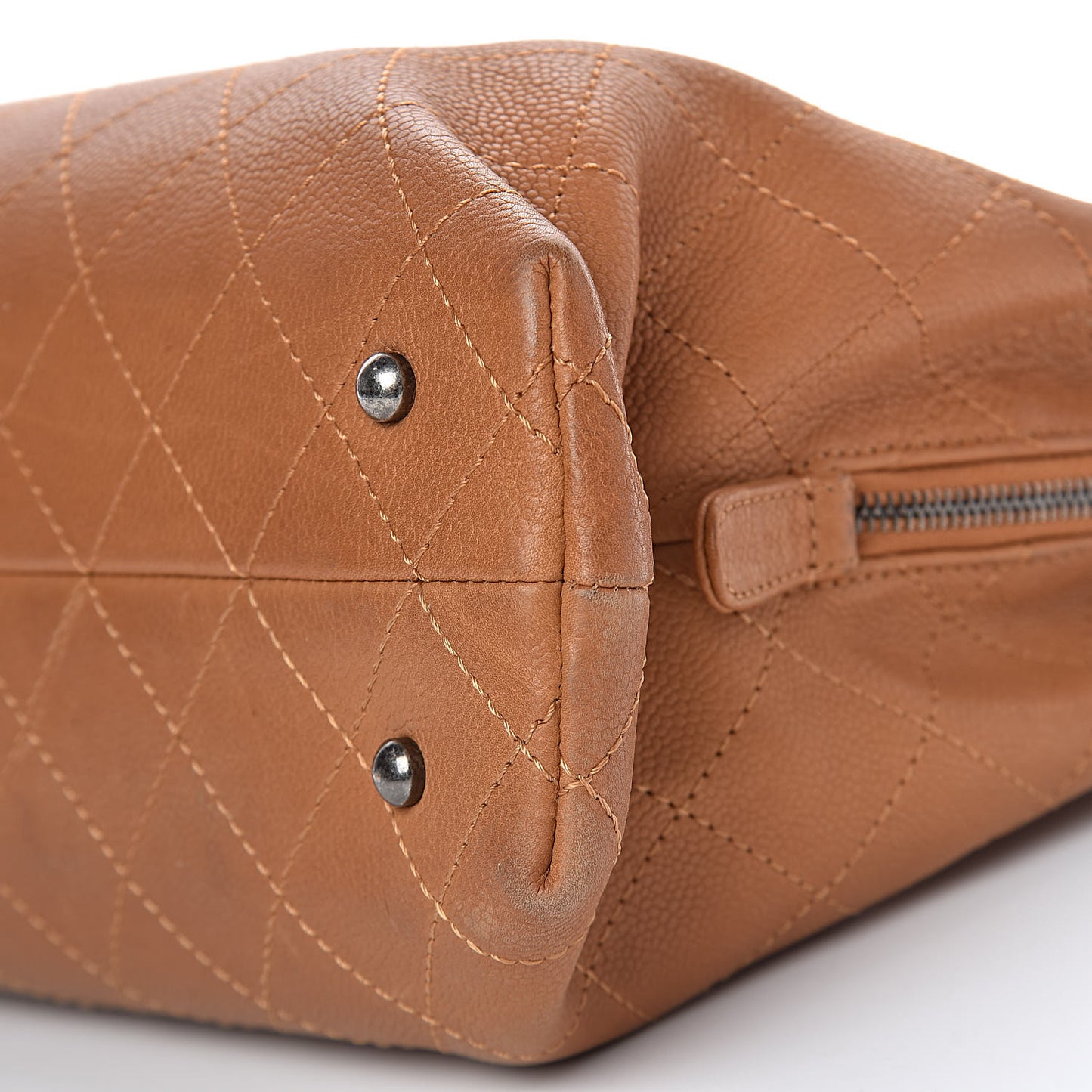 Grained Vegetal Calfskin Small Urban Shopping Tote Camel