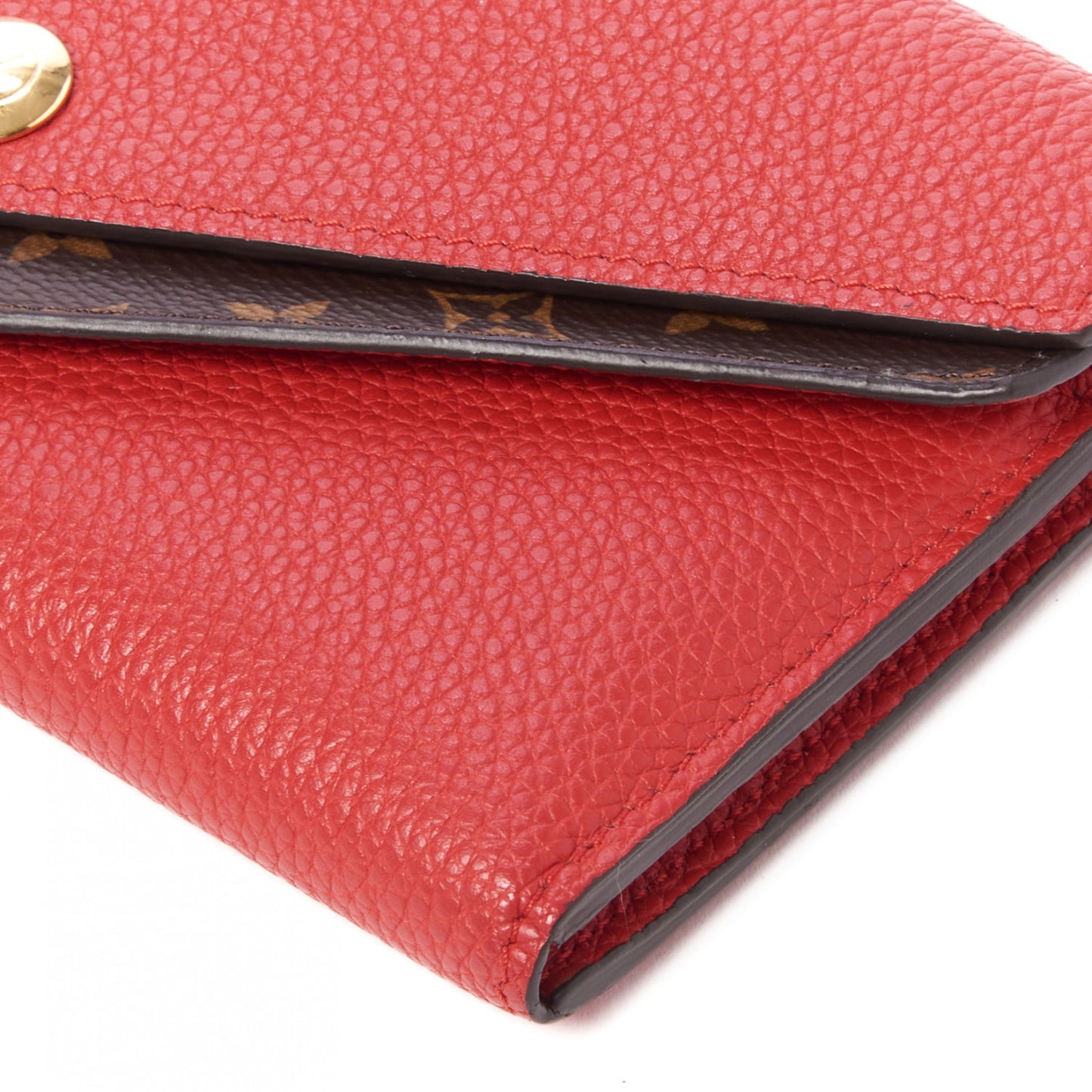 Calfskin Double V Wallet Rubis