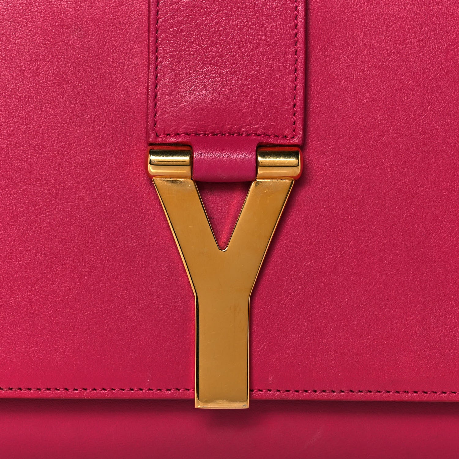 Saint Laurent Calfskin Classic Y Ligne Clutch Fuchsia 7 of 20