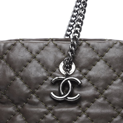 Chanel Calfskin Ultimate Stitch Shopping Tote Khaki 12 of 12