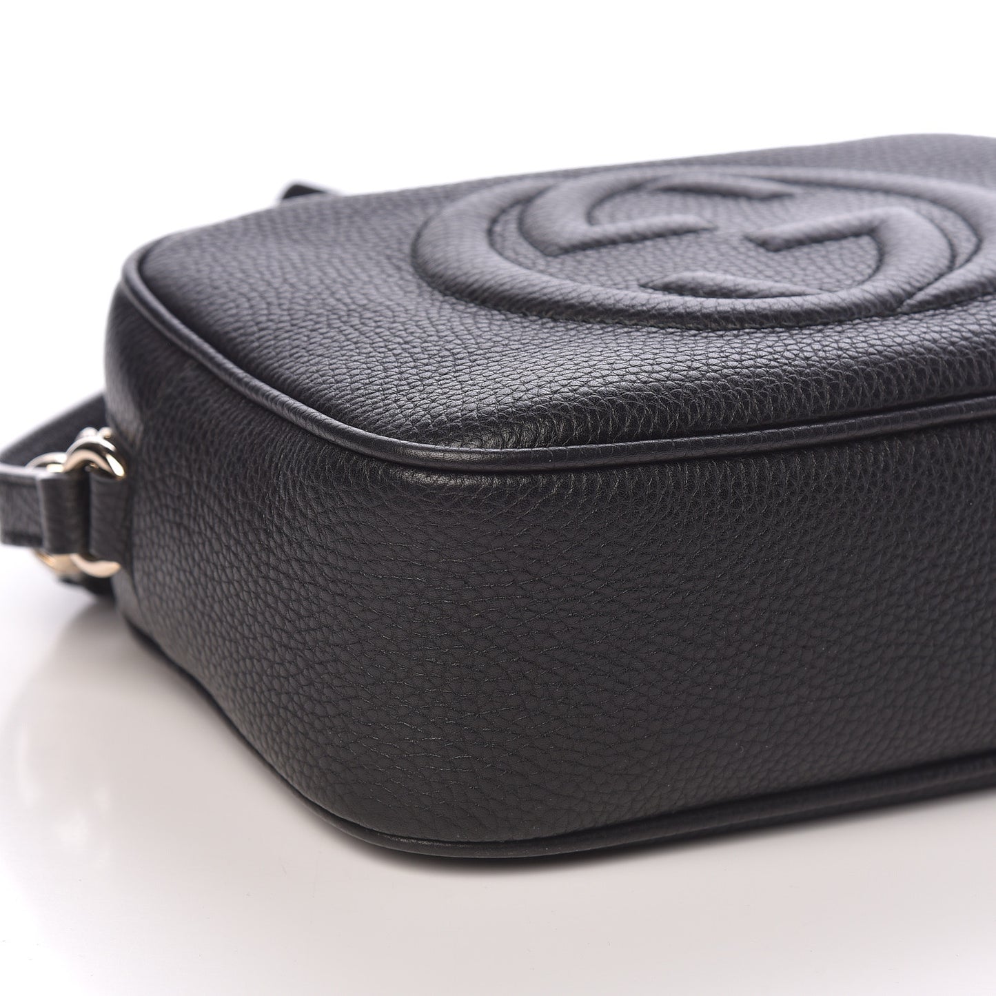 Pebbled Calfskin Small Soho Disco Bag Black