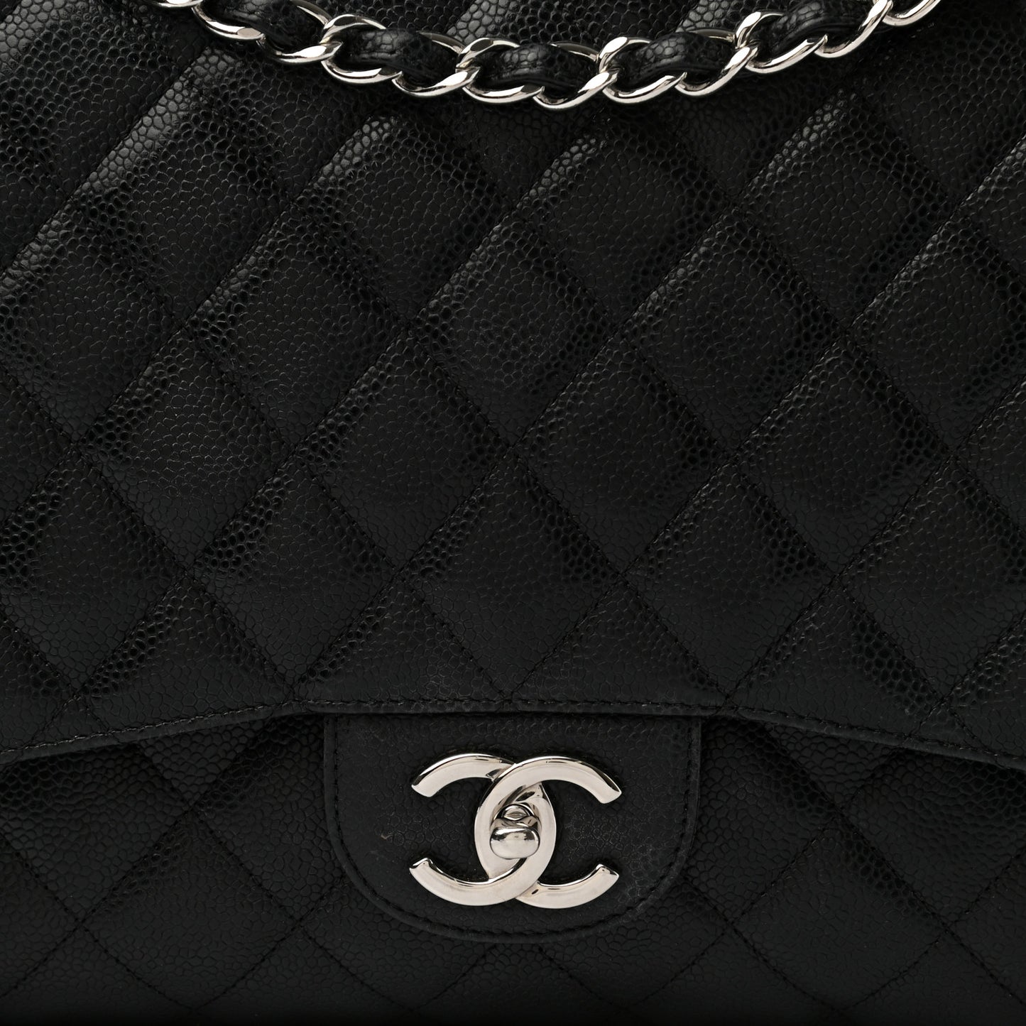 Caviar Quilted Maxi Double Flap Black