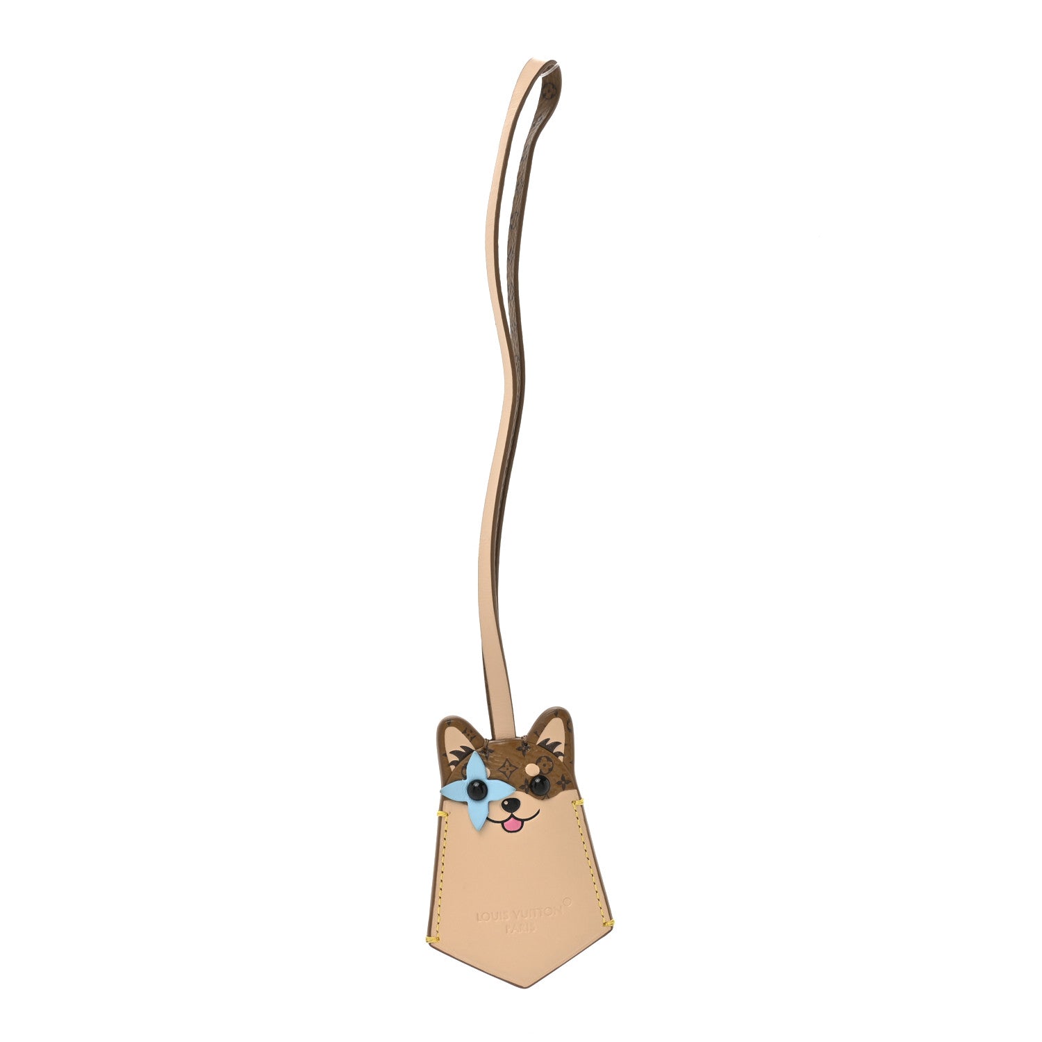 Louis Vuitton Vachetta Reverse Monogram LV Dog Bag Charm Cream 1 of 4