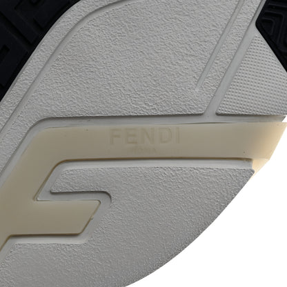 Fendi Fabric Calfskin Rubber Transparent Mens Fendi Flow Low Top Sneakers 9 Blue White 8 of 9