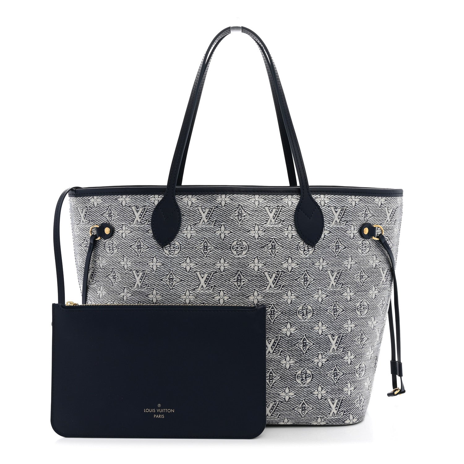 Louis Vuitton Monoglam Neverfull MM Blue 3 of 11