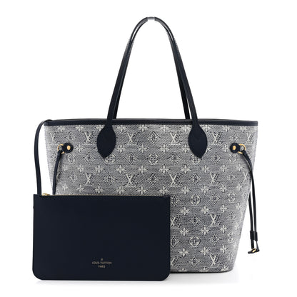 Louis Vuitton Monoglam Neverfull MM Blue 3 of 11