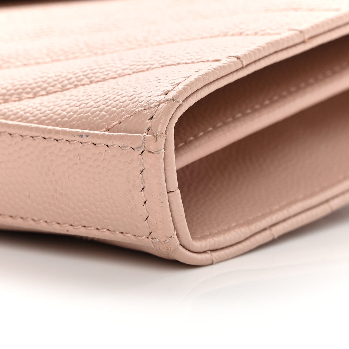 Grain De Poudre Matelasse Chevron Monogram Chain Wallet Nude Powder