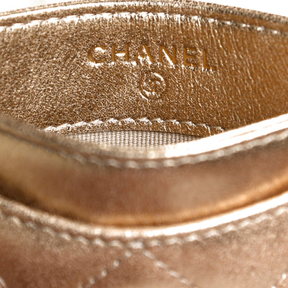 Chanel Metallic Lambskin Quilted CC Card Holder Gold 6 of 9