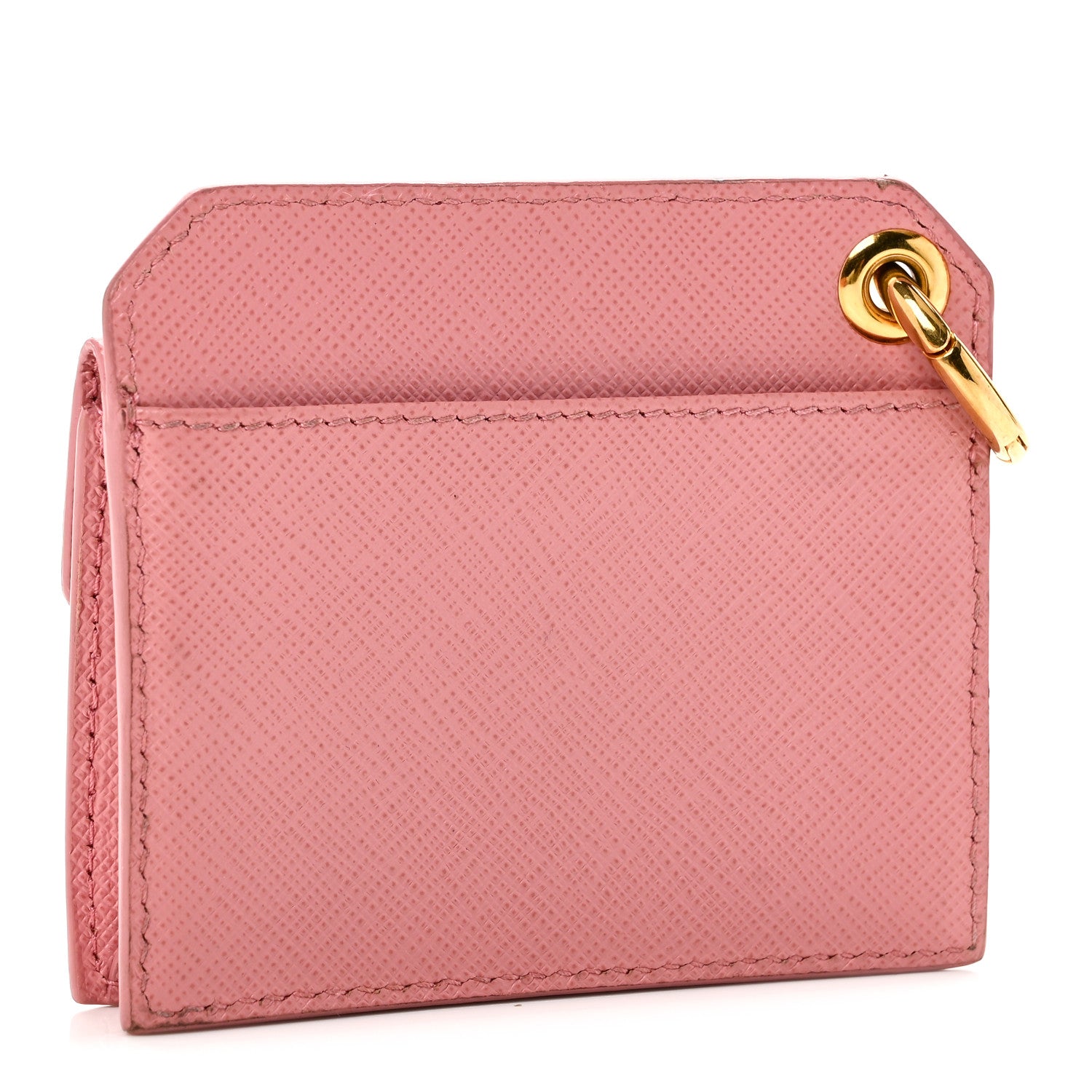 PRADA ピンク レザー キーホルダー DAL 1913 Prada Saffiano Key Ring Card Holder Wallet Petalo 1866770