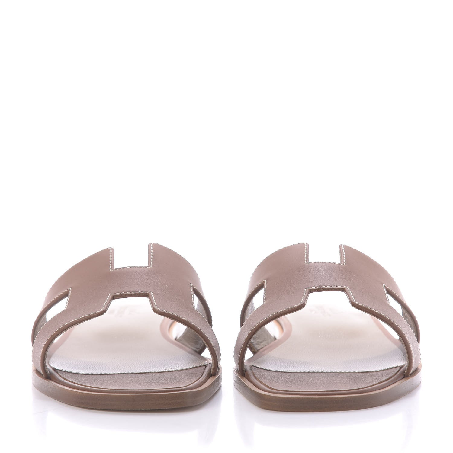 Hermes Box Calfskin Oran Sandals 37 Gold 2 of 11