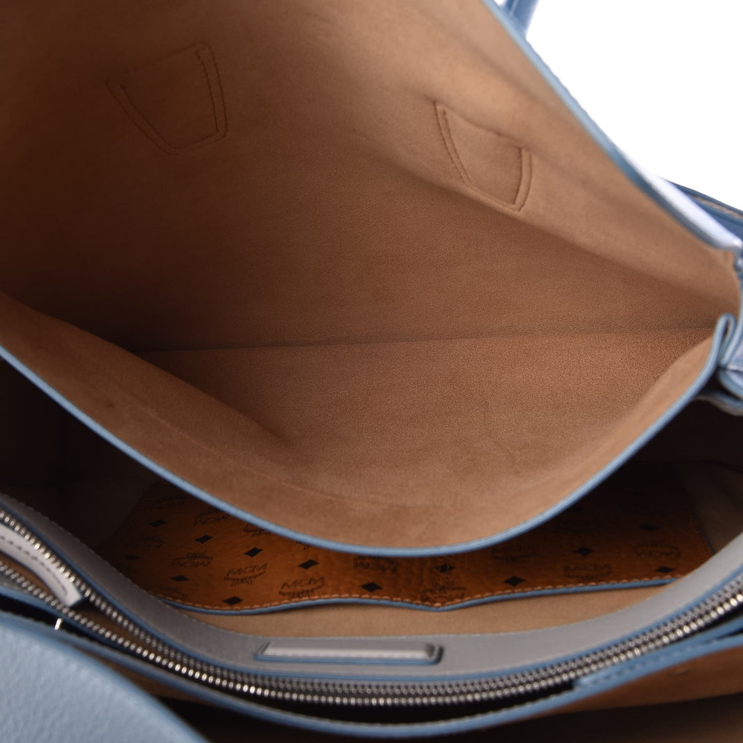 Grained Calfskin Large Milla Tote Sky Blue