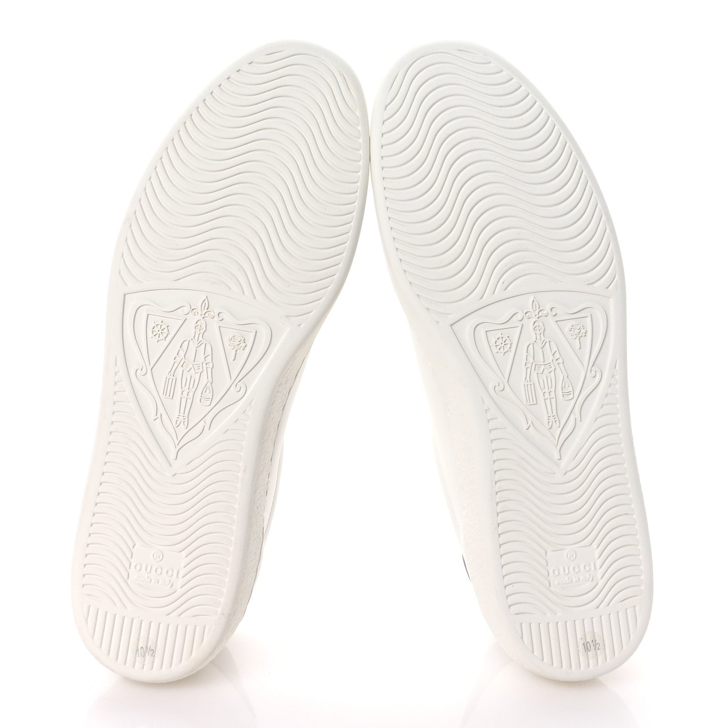 Gucci Calfskin Interlocking G Perforated Mens Ace Sneakers 10.5 White Grey Sky 6 of 9