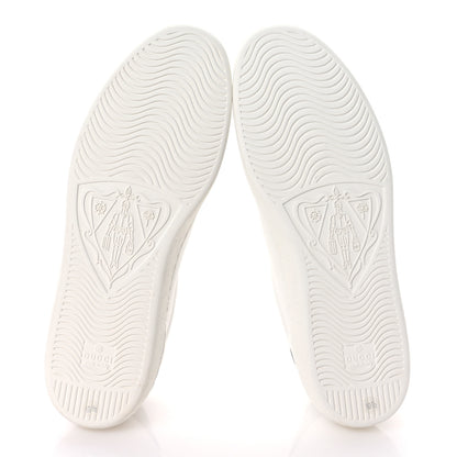 Gucci Calfskin Interlocking G Perforated Mens Ace Sneakers 10.5 White Grey Sky 6 of 9