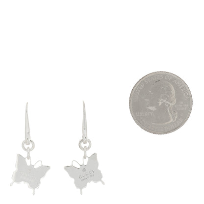 Gucci Sterling Silver Trademark Butterfly Drop Earrings 2 of 4