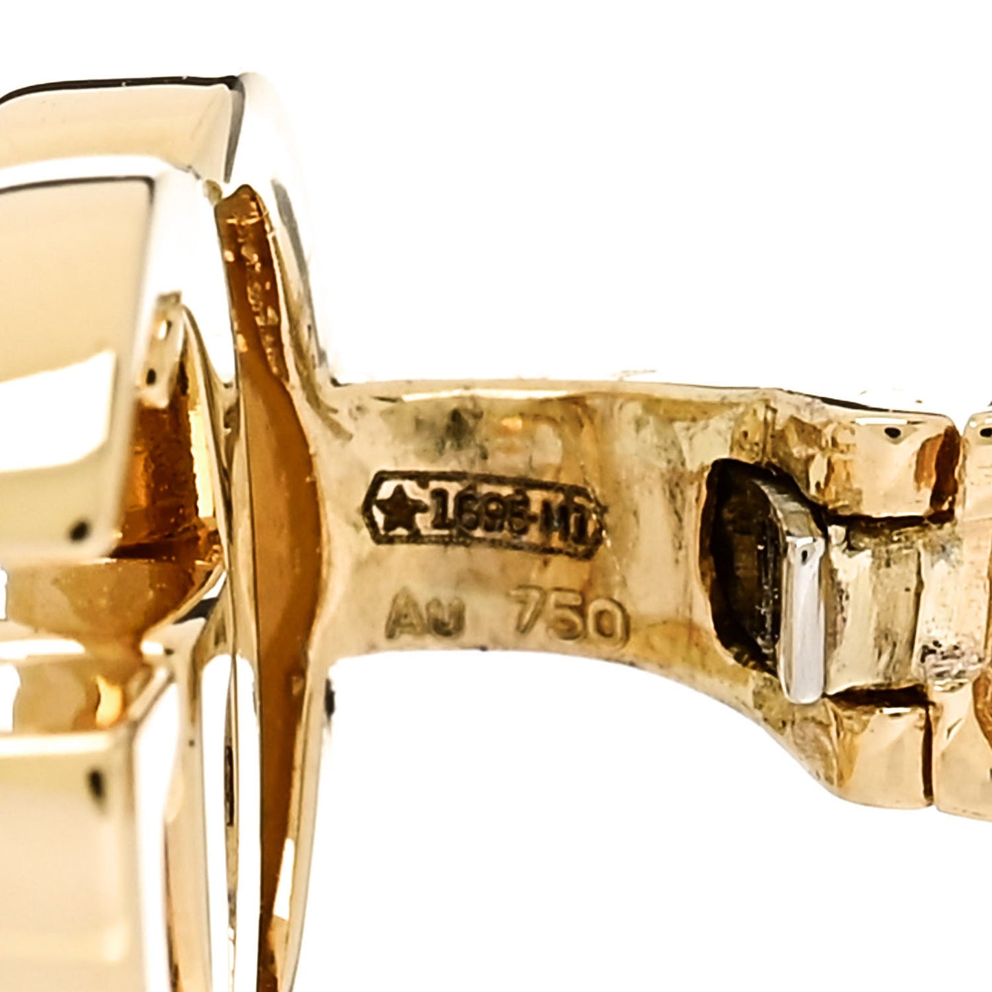 18K Yellow Gold Double G Single Ear Cuff Earring